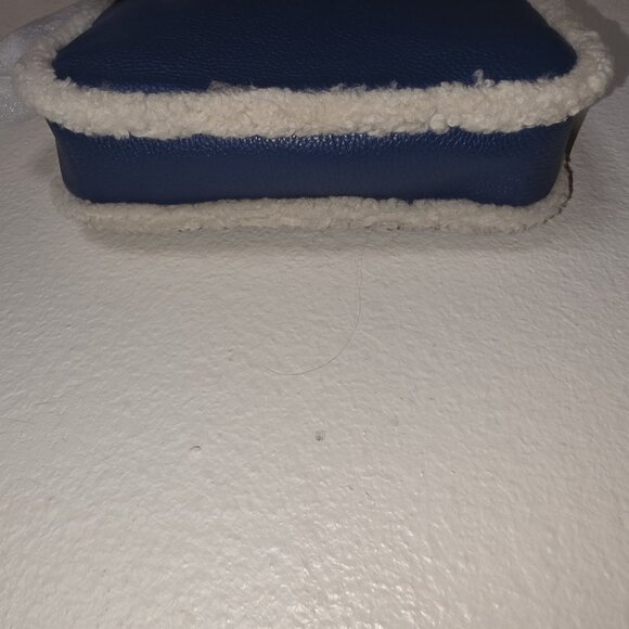 Coach Nolita 19 Shearling Pebble Leather Wristlet Bag Slate Blue Chain Strap NWT - Picture 14 of 16